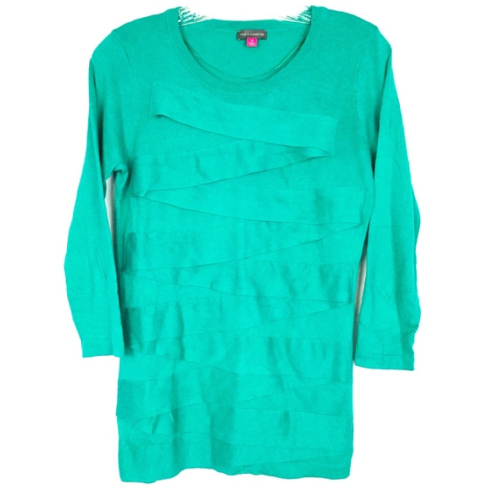 Vince Camuto Ladies Green Layered Top Shirt Size S - Picture 4 of 6